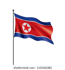 North Korea flag, vector illustration on a white background