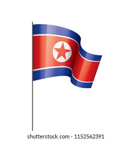 North Korea flag, vector illustration on a white background