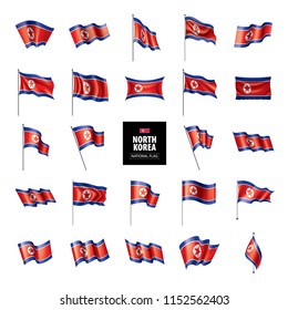 North Korea flag, vector illustration on a white background