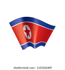 North Korea flag, vector illustration on a white background