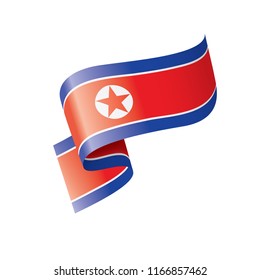 North Korea flag, vector illustration on a white background
