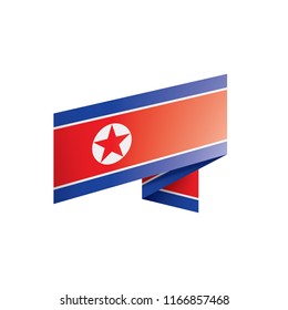 North Korea flag, vector illustration on a white background