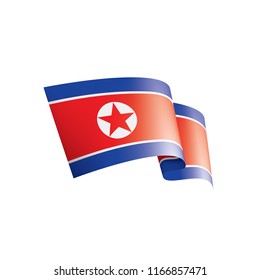 North Korea flag, vector illustration on a white background