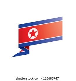 North Korea flag, vector illustration on a white background