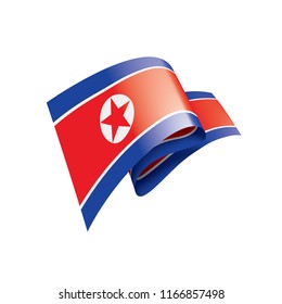 North Korea flag, vector illustration on a white background