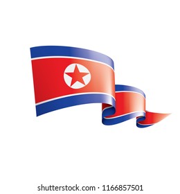 North Korea flag, vector illustration on a white background
