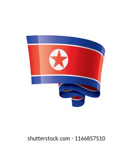 North Korea flag, vector illustration on a white background