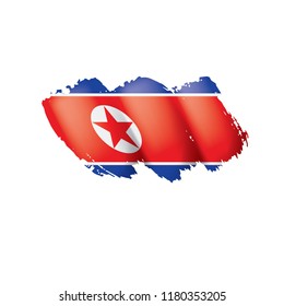 North Korea flag, vector illustration on a white background.