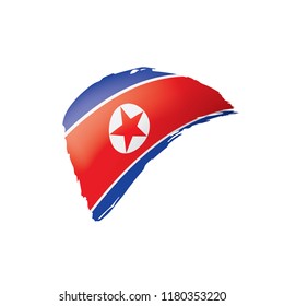 North Korea flag, vector illustration on a white background.
