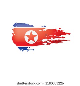 North Korea flag, vector illustration on a white background.