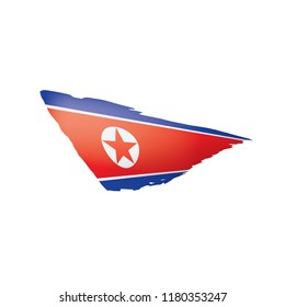North Korea flag, vector illustration on a white background.