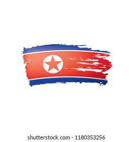 North Korea flag, vector illustration on a white background.