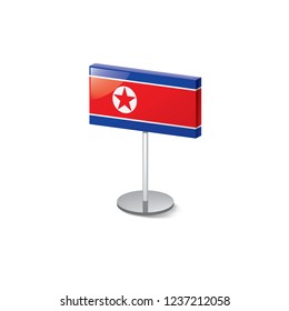 North Korea flag, vector illustration on a white background
