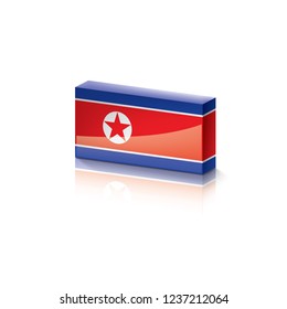 North Korea flag, vector illustration on a white background