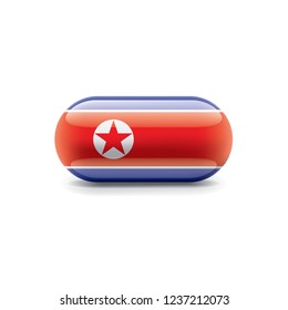 North Korea flag, vector illustration on a white background