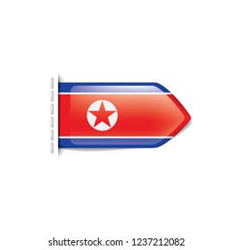 North Korea flag, vector illustration on a white background