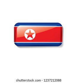 North Korea flag, vector illustration on a white background