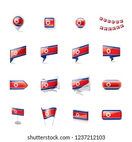North Korea flag, vector illustration on a white background
