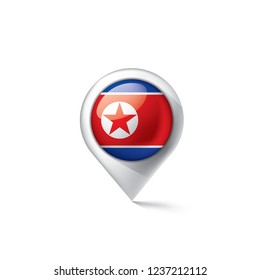 North Korea flag, vector illustration on a white background