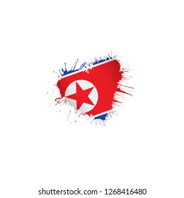 North Korea flag, vector illustration on a white background