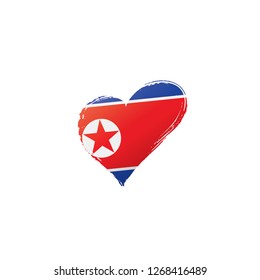 North Korea flag, vector illustration on a white background