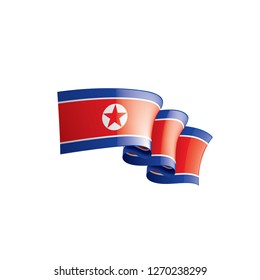 North Korea flag, vector illustration on a white background