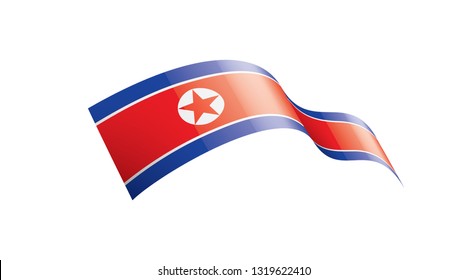 North Korea flag, vector illustration on a white background