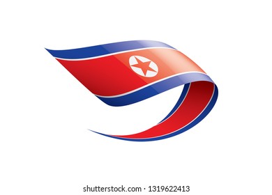 North Korea flag, vector illustration on a white background