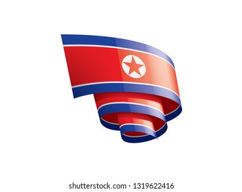 North Korea flag, vector illustration on a white background