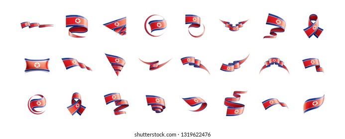 North Korea flag, vector illustration on a white background