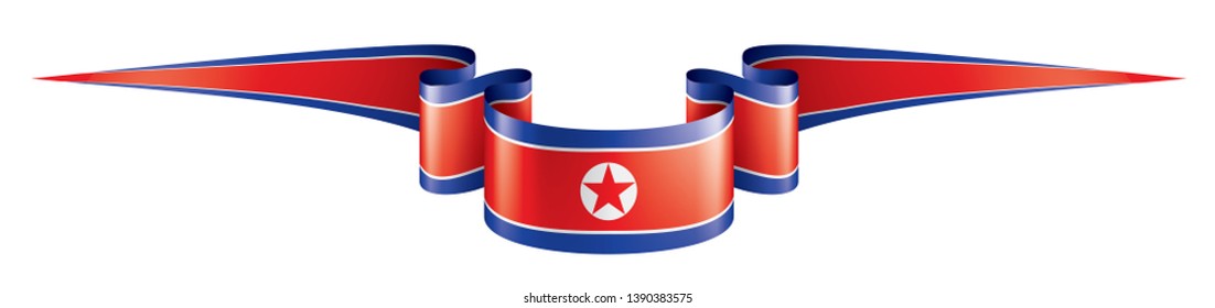 North Korea flag, vector illustration on a white background
