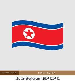 North Korea Flag Vector Illustration Design Template.