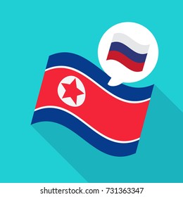 North Korea Flag vector illustration: Russia