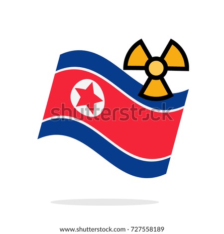 North Korea Flag vector illustration: Nuclear