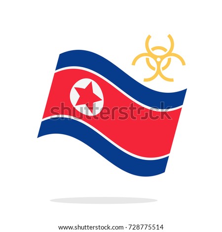 North Korea Flag vector illustration: Nuclear
