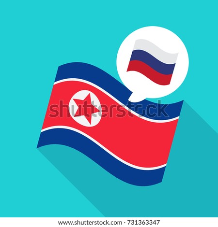 North Korea Flag vector illustration: Russia
