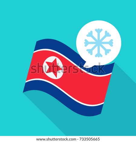 North Korea Flag vector illustration: Snowflake
