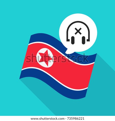 North Korea Flag vector illustration: Silence