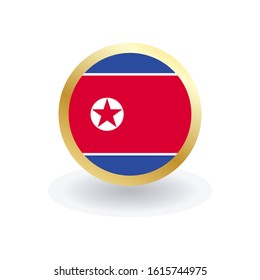 North korea Flag Vector Round Icon, can be used for independence or other events