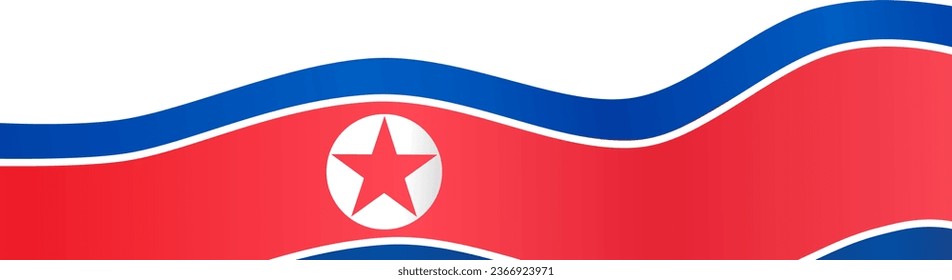 La ola de la bandera de Corea del Norte aislada en el png o en un fondo transparente