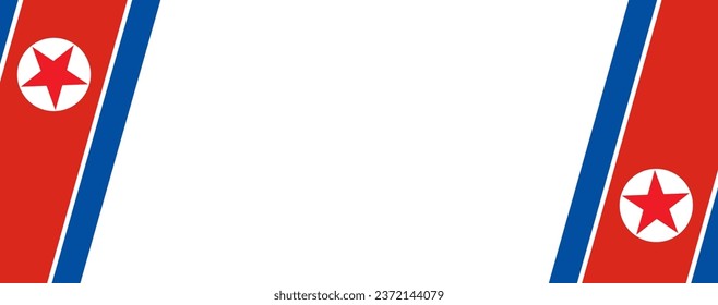 North Korea flag wave isolated on png or transparent background