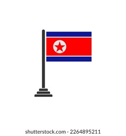 Nordkorea Flaggen Symbol Set, Nordkorea Unabhängigkeitstag Symbol Zeichen Vektorsymbol