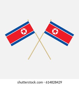 North Korea; North Korea Flags. Vector illustration.