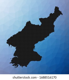 North Korea geometric map. Stencil shape of North Korea in low poly style. Appealing country vector illustration.