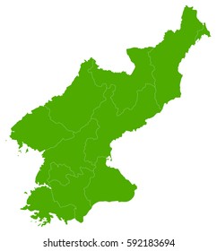 north Korea green map