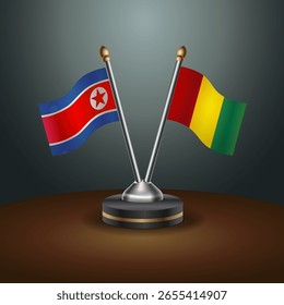 La tabla de Corea del Norte y Guinea marca la relación con el fondo de gradiente. Ilustración vectorial