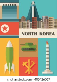 north korea icon set