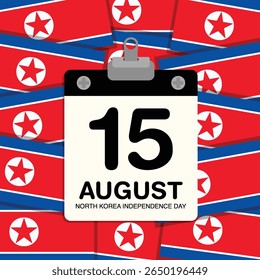 Dia da Independência da Coreia do Norte Calendário de Parede Pequena