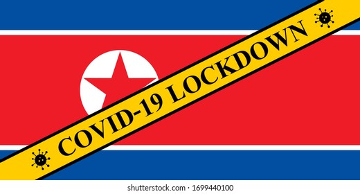 Sperrung von Nordkorea zur Verhinderung der Ausbreitung oder des Ausbruchs von Coronavirus. covid-19 North korea Vorsichtsmaßnahmen zur Abwehr einer Virusinfektion