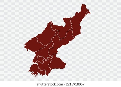 North Korea Map burnt brown Color on White Background quality files Color (701205) png